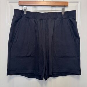 Lahgo Lunya Cool Every Day Shorts‎ XL Black Supima Cotton Minimalist Loungewear